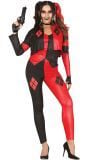Rood zwart Harley Quinn kostuum vrouw