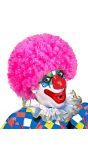Roze clowns pruik