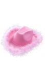 Roze cowgirl pluche hoed