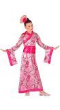 Roze geisha prinses jurk kind