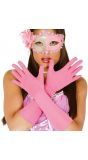 Roze lange handschoenen budget