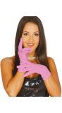Roze lange handschoenen dames
