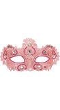 Roze venetiaans oogmasker