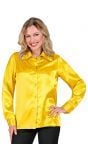 Satijnen 70s disco shirt geel dames