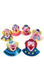 Set met 6 clown hoedjes
