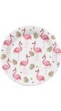 Setje van 10 papieren bordjes flamingo