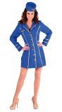 Sexy blauw stewardessen kostuum dames