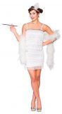 Sexy witte flapper jurk