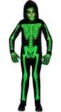 Skully halloween groene skelet kostuum kind