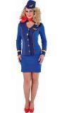 Sky blue stewardess kostuum vrouw