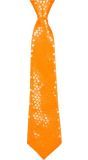 Spangles oranje pailletten stropdas