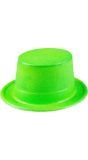 Sparkle glitter hoge hoed neon groen