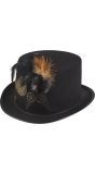 Steamgear hoed steampunk zwart