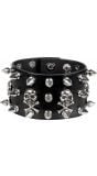 Stoer spikes schedel armband