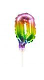 Taart topper cijfer 0 rainbow folieballon