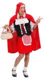 Travestiet roodkapje kostuum