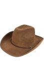 Utah leerlook cowboy hoed bruin