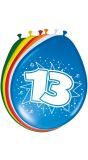 Verjaardag 13 jaar ballonnen 8 stuks