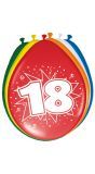 Verjaardag 18 jaar ballonnen 8 stuks
