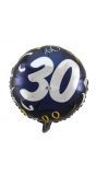 Verjaardag 30 feestelijk folieballon blauw