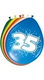 Verjaardag 35 jaar ballonnen 8 stuks