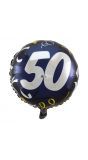 Verjaardag 50 feestelijk folieballon blauw