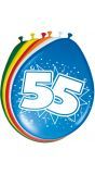 Verjaardag 55 jaar ballonnen 8 stuks
