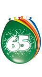 Verjaardag 65 jaar ballonnen 8 stuks