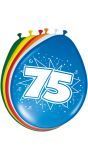 Verjaardag 75 jaar ballonnen 8 stuks