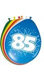 Verjaardag 85 jaar ballonnen 8 stuks