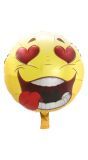 Verliefde hartjes smiley folieballon
