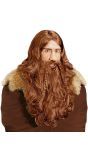 Viking pruik met baard en snor
