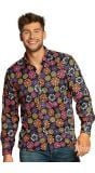 Vrolijk flower power hippie shirt heren