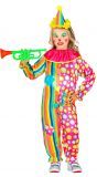 Vrolijke regenboog clown kostuum kind