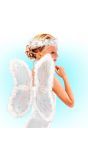 Witte engel vleugels met halo kind