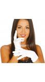 Witte handschoenen kort