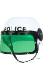 Witte politie helm kind groen