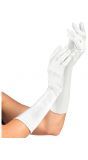 Witte satijnen middellange handschoenen