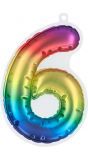 Zelfklevende folieballon regenboog 6