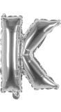 Zilveren folieballon letter K