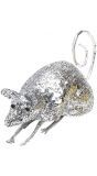 Zilveren glitter muis decoratie
