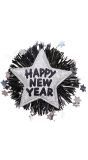 Zilveren Happy New Year broche