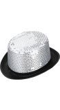 Zilveren pailletten hoge hoed