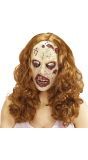 Zombie masker met bruin haar