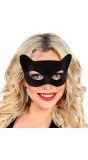 Zwart katten oogmasker