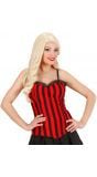 Zwart rood gestreepte corset