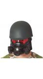 Zwart zombie gasmasker met helm