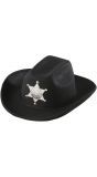 Zwarte cowboyhoed met sheriff ster kind