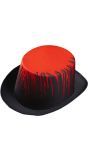 Zwarte hoge hoed met bloed