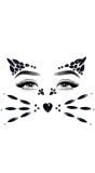 Zwarte kat gezicht jewel stickers
